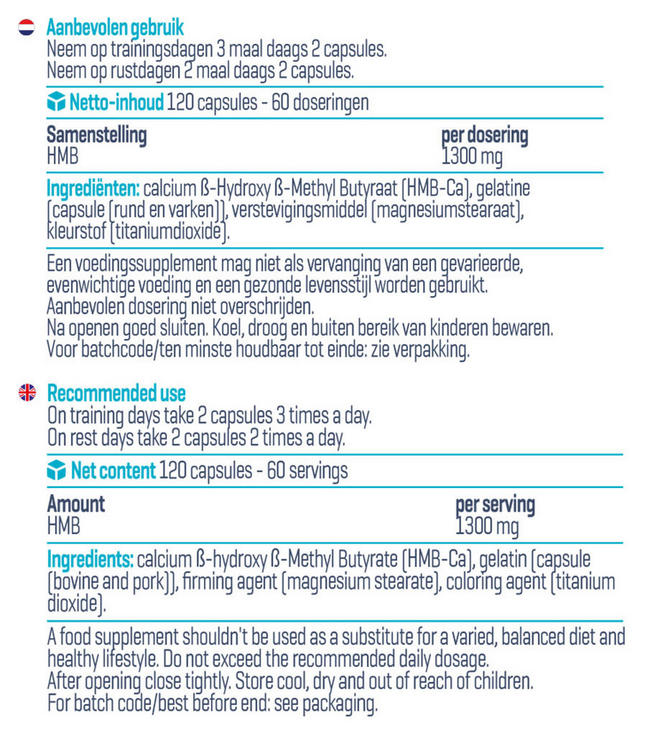 HMB Nutritional Information 1