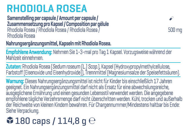 Rhodiola Rosea Nutritional Information 1