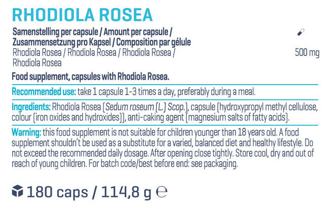 Rhodiola Rosea Nutritional Information 1
