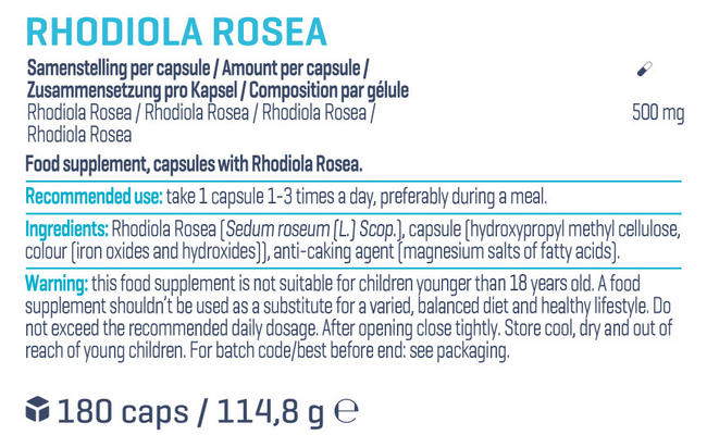 Rhodiola Rosea Nutritional Information 1