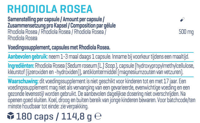 Rhodiola Rosea Nutritional Information 1