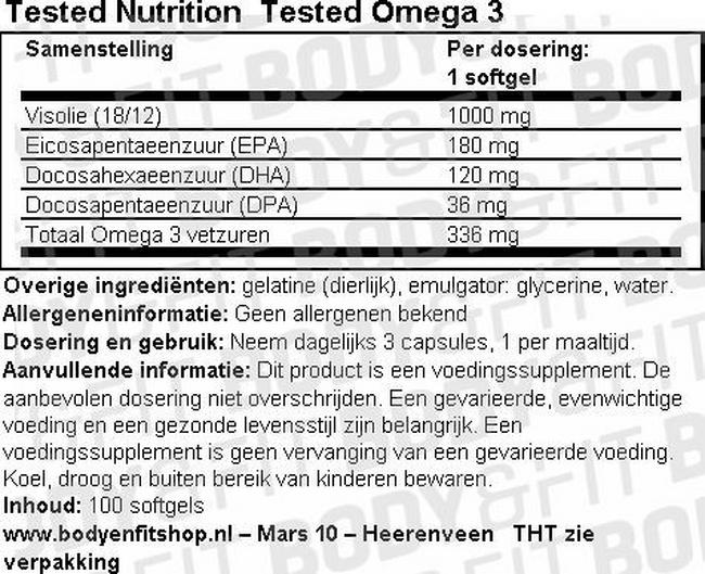 Tested Omega 3 Nutritional Information 1