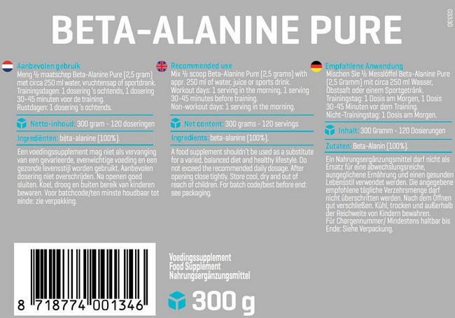 Beta Alanine Nutritional Information 1