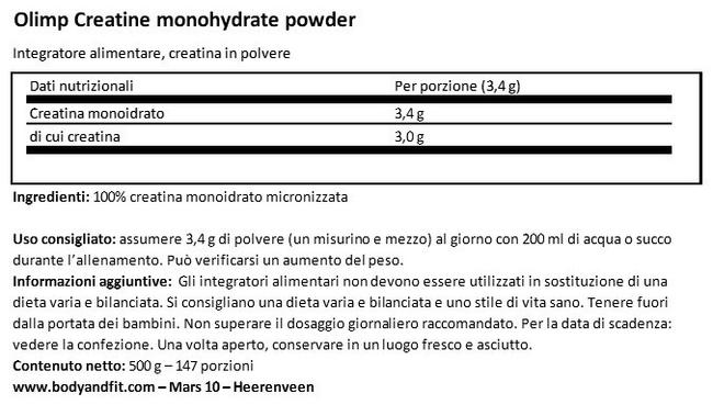 Creapure® Creatine Nutritional Information 1