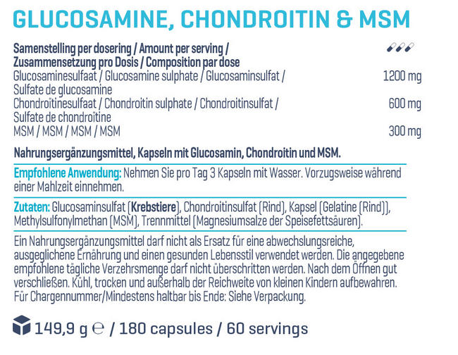 Glucosamin, Chondroitin & MSM Nutritional Information 1
