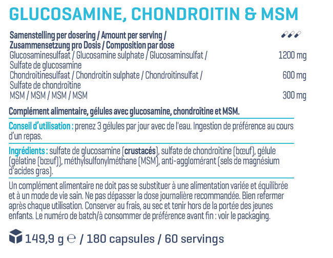 Glucosamine, Chondroitine & MSM Nutritional Information 1