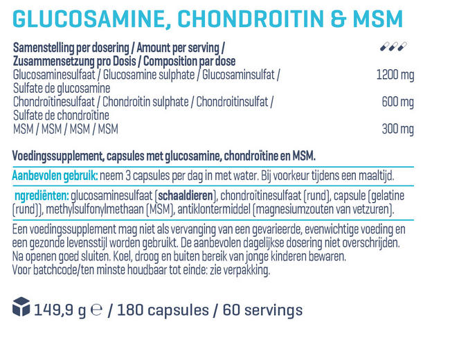 Glucosamine, Chondroitine & MSM Nutritional Information 1