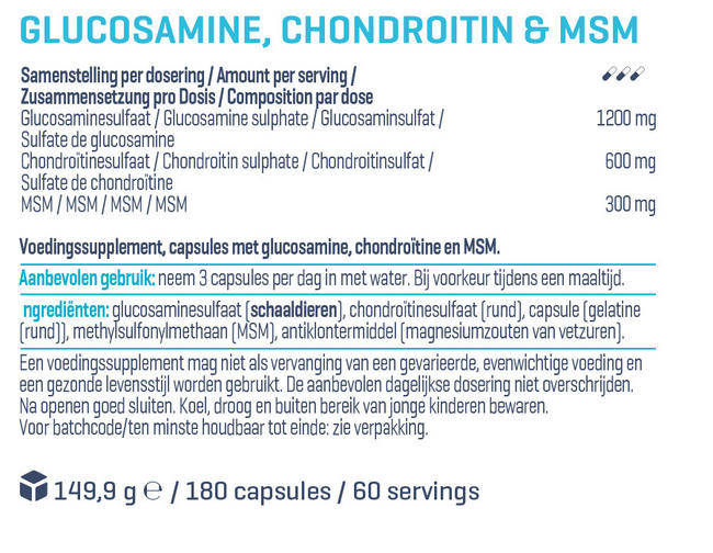 Glucosamina, Condroitina & Msm Nutritional Information 1