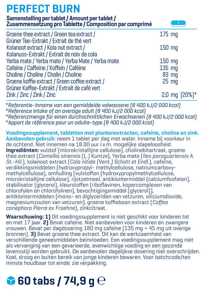 Perfect Burn Nutritional Information 1