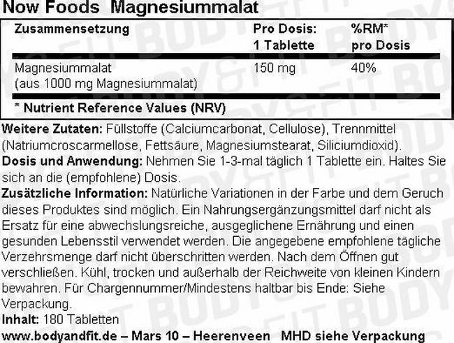 Magnesiummalat Nutritional Information 1