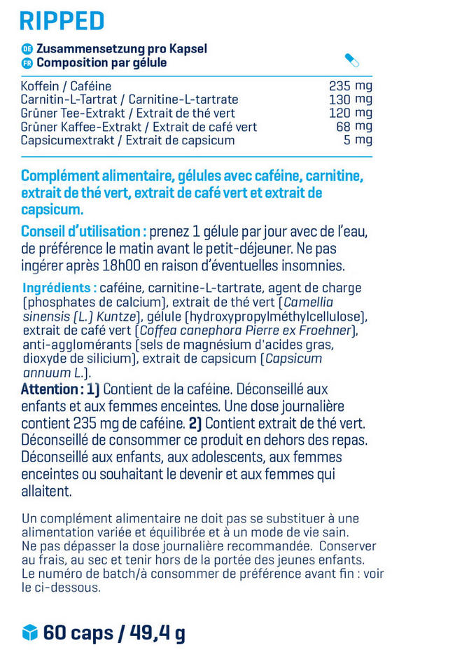 Ripped! Nutritional Information 1