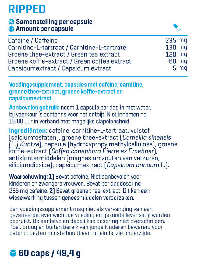 Ripped! Nutritional Information 1