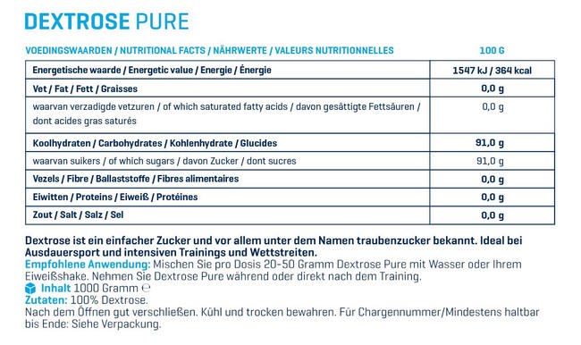 Dextrose Pure Nutritional Information 1