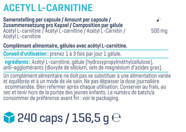 Acétyl-L-carnitine Nutritional Information 1