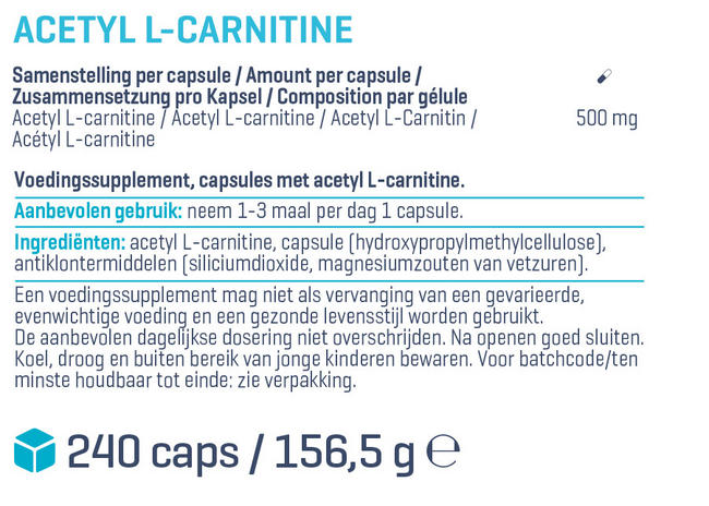 Acetyl L-Carnitine Nutritional Information 1