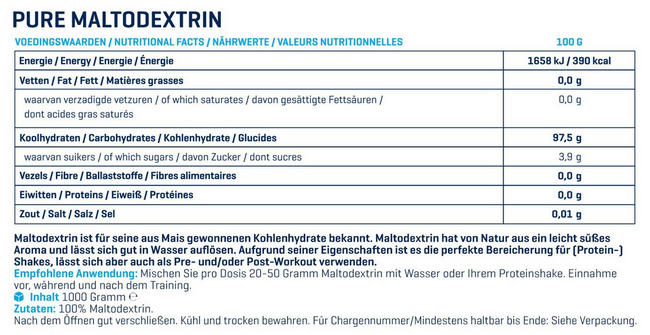 Maltodextrin Pure Nutritional Information 1
