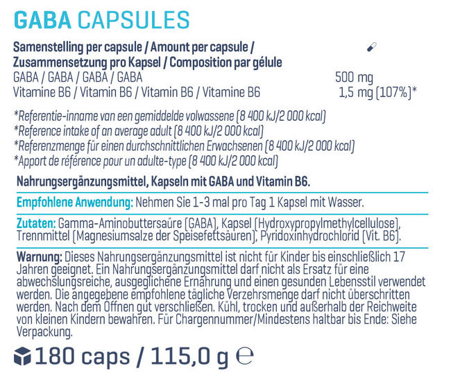 GABA Kapseln Nutritional Information 1