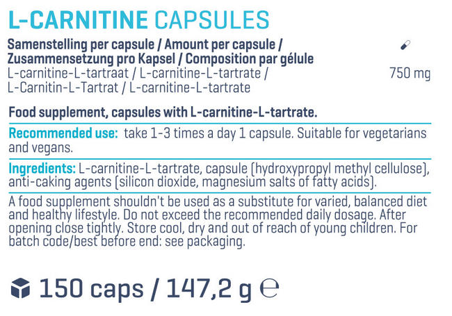 L-Carnitine Capsules Nutritional Information 1