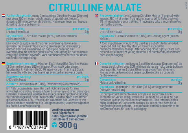 Citrulline Malaat Nutritional Information 1