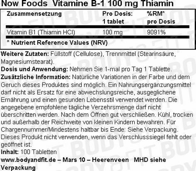 Vitamin B-1 Nutritional Information 1