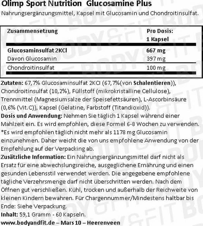 Glucosamine 1000 Nutritional Information 1