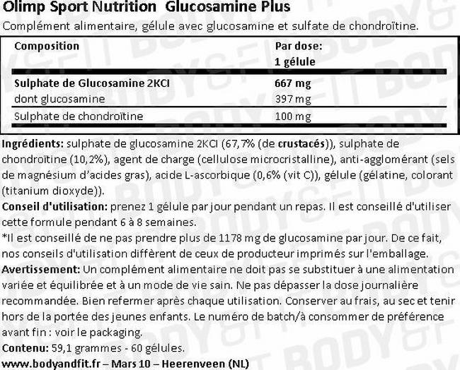 Glucosamine Plus Nutritional Information 1