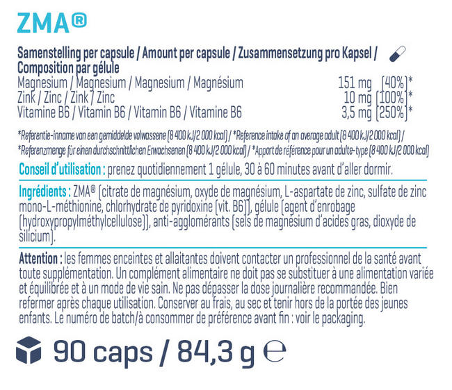 ZMA Nutritional Information 1