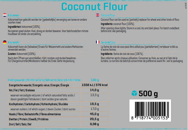 FARINA DI COCCO BIOLOGICA Nutritional Information 1
