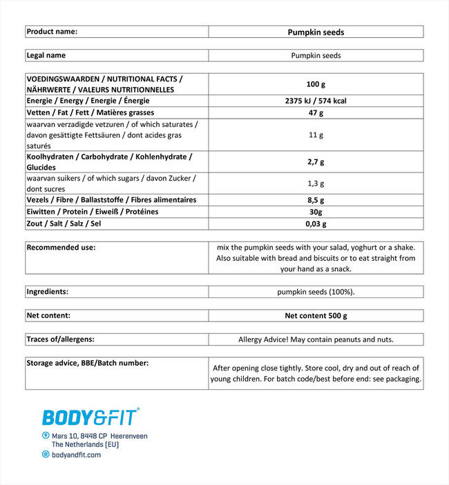 Pumpkin Seeds Nutritional Information 1