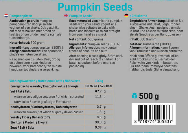 Pompoenpitten Nutritional Information 1