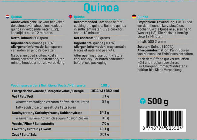 Pure Quinoa Nutritional Information 1