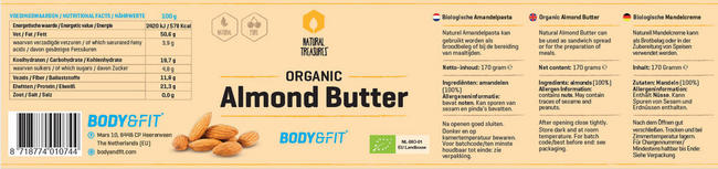 Biologische Mandelbutter Nutritional Information 1