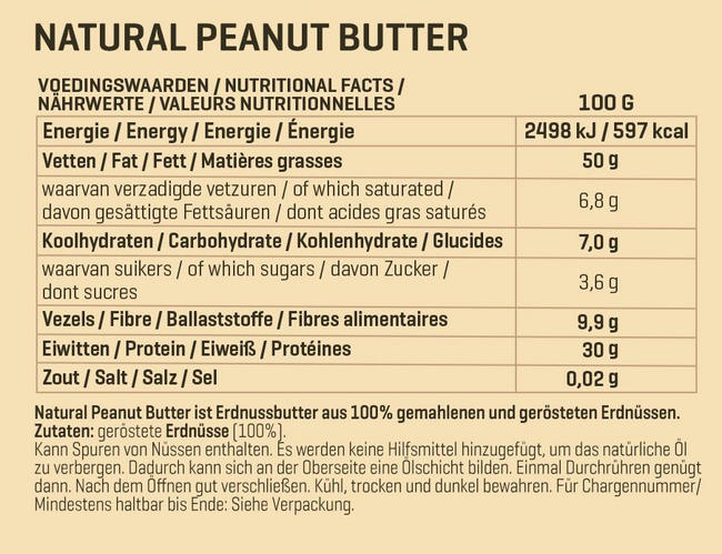 Erdnussbutter Nutritional Information 1