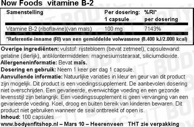 Vitamine B-2 Nutritional Information 1