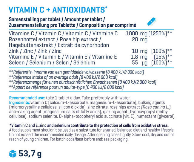 Vitamin C + Antioxidant Nutritional Information 1