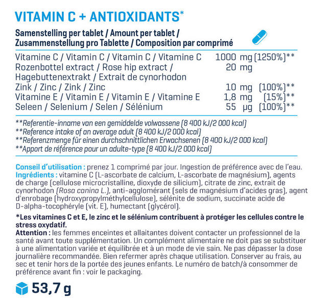 Vitamin C + Antioxydants Nutritional Information 1