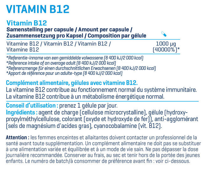Vitamine B12 Nutritional Information 1