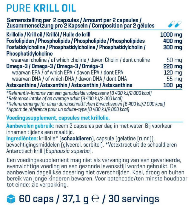Pure Krill Oil Nutritional Information 1