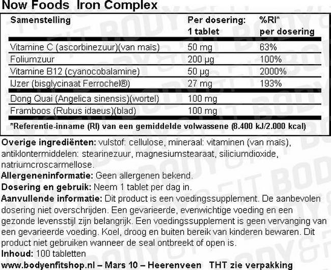 Iron Complex Nutritional Information 1