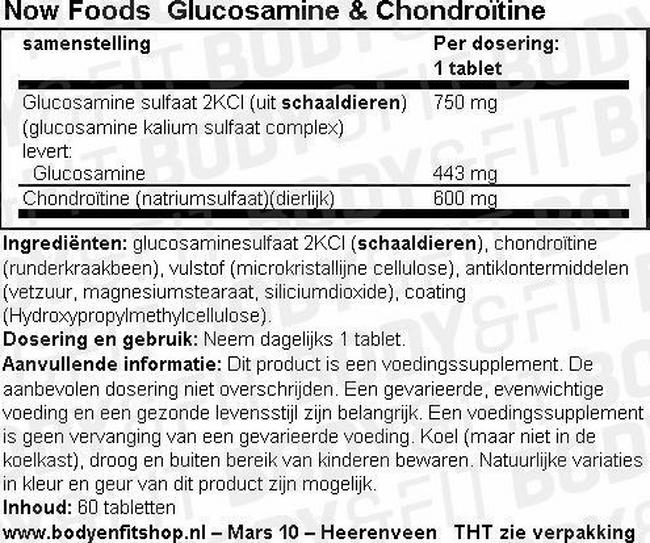 Glucosamine & Chondroitine Nutritional Information 1