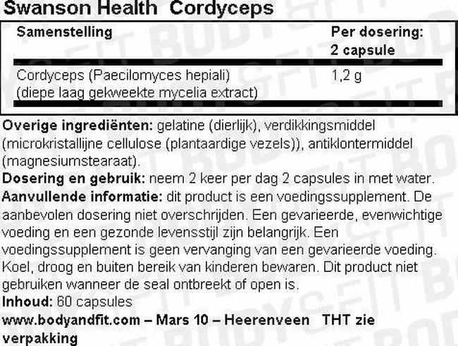 Cordyceps Nutritional Information 1