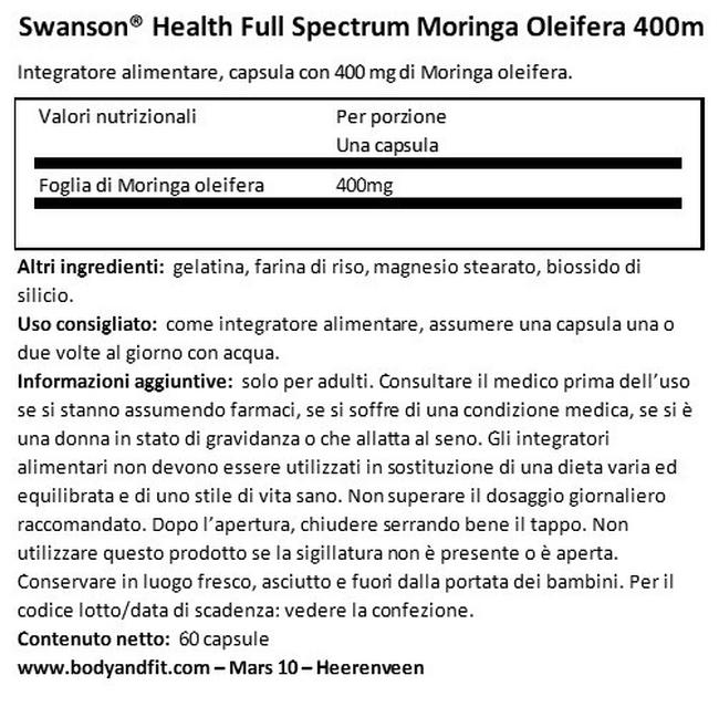 Full spectrum Nutritional Information 1