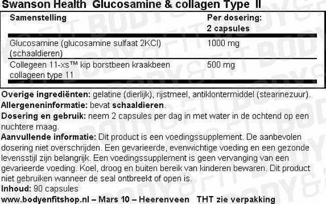 Glucosamine & Collagen Type II Nutritional Information 1