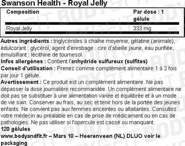 Royal Jelly Nutritional Information 1