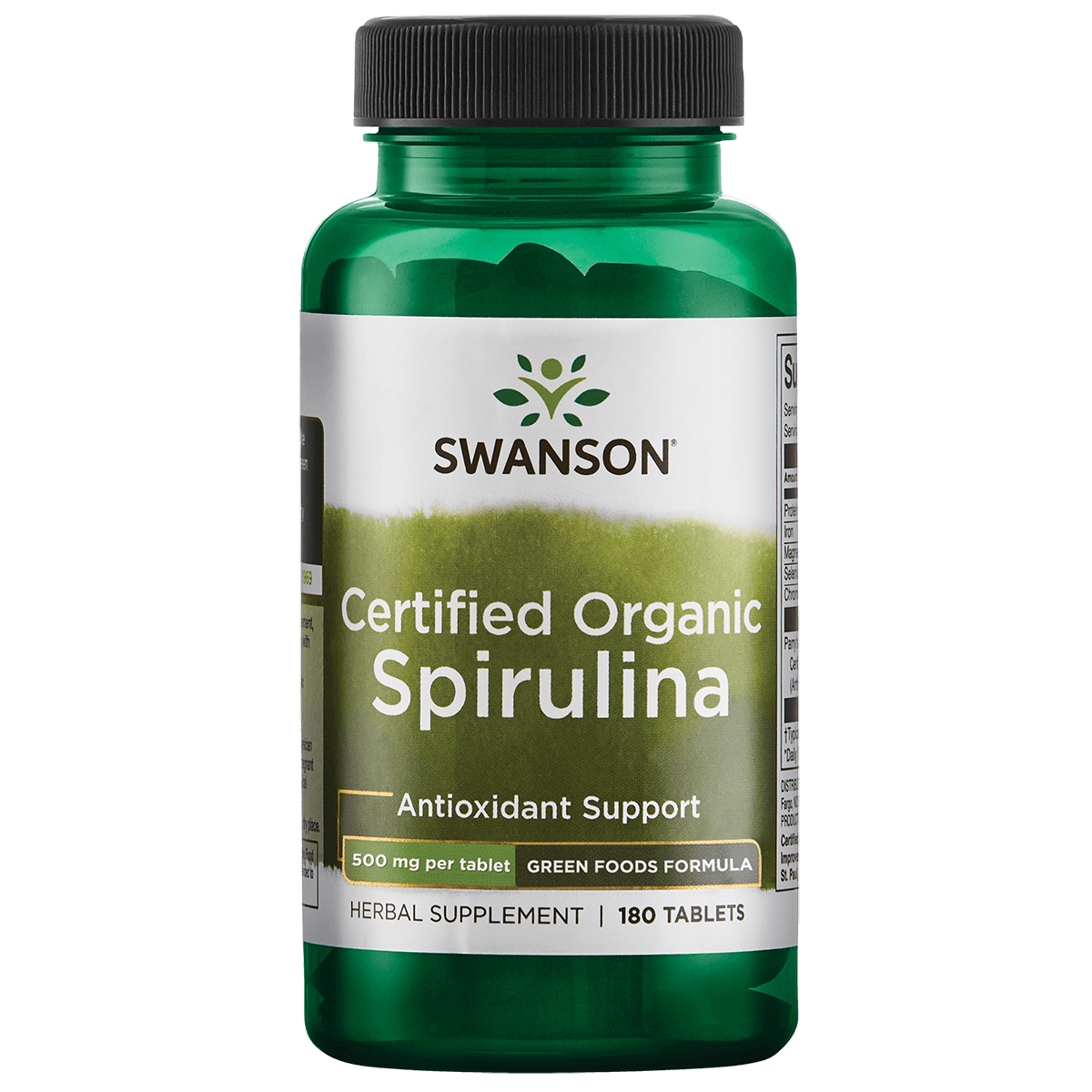 Greens Cert Spirulina 500mg Swanson