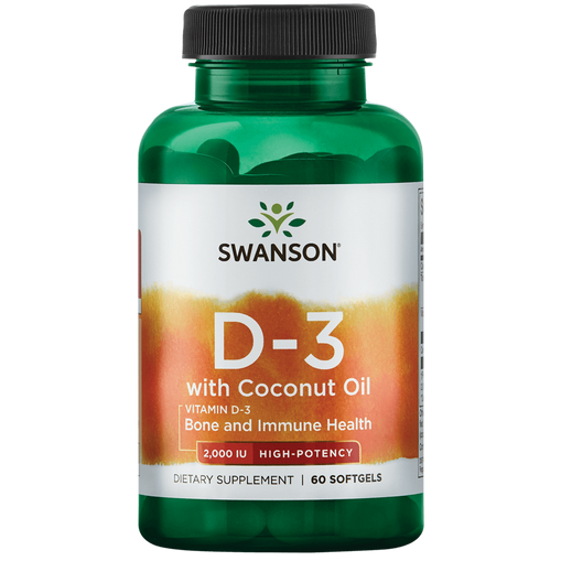 Ultra Vitamine D-3 2000iu W/Coconut Oil Vitamines en supplementen 