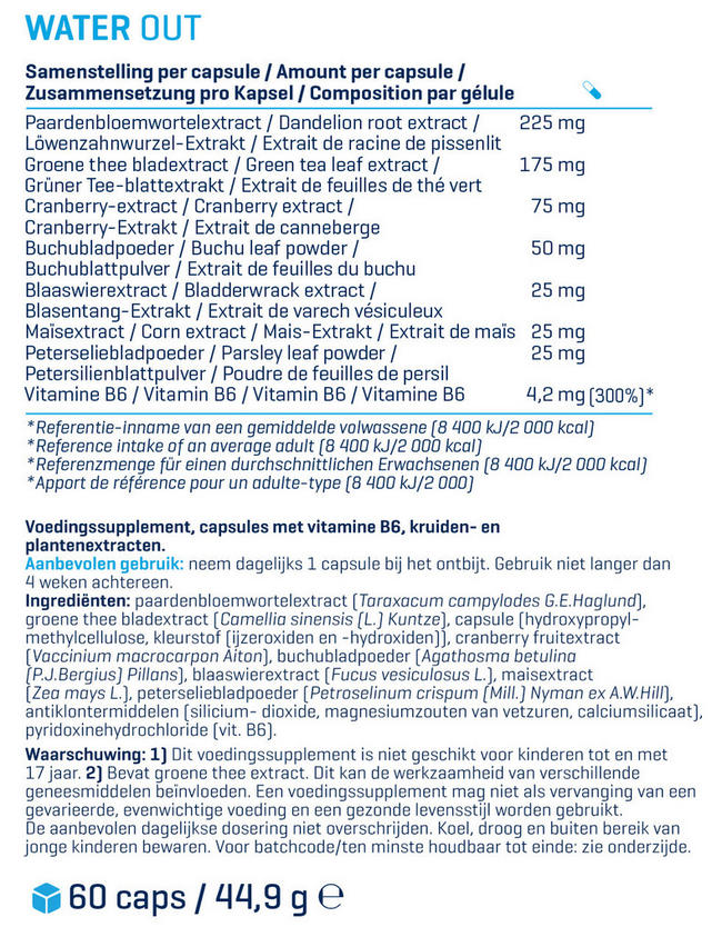 Water Out Nutritional Information 1