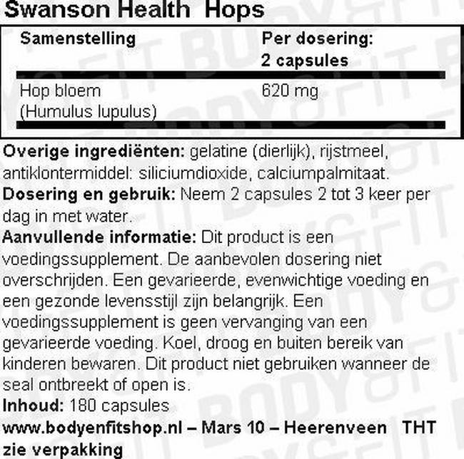 Hops Nutritional Information 1