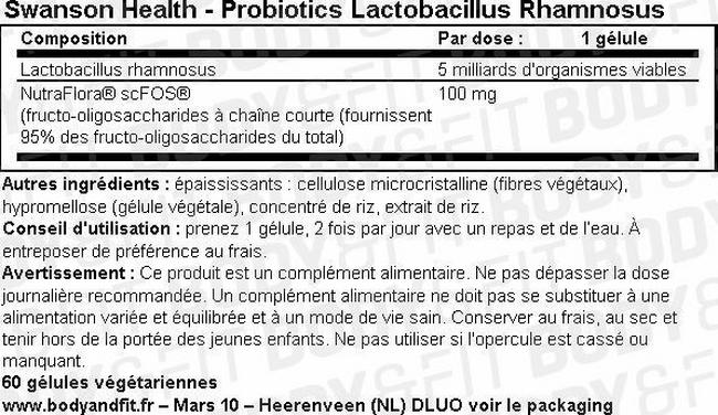 Lactobacillus Rhamnosus with FOS Nutritional Information 1