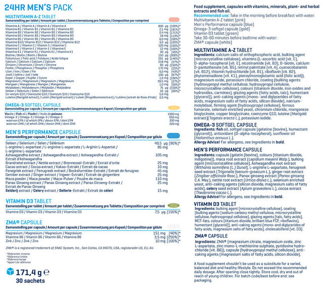 24hr Men's Pack Nutritional Information 1